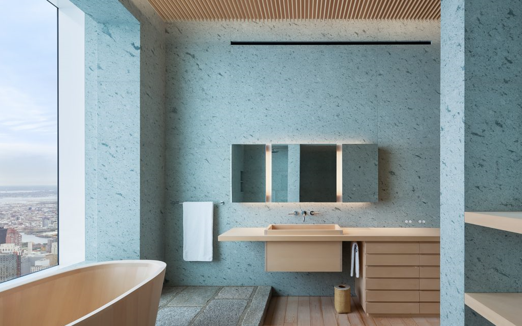 뉴욕 아파트 432 파크 애비뉴 일본풍 세대의 안방 화장실 사진 1